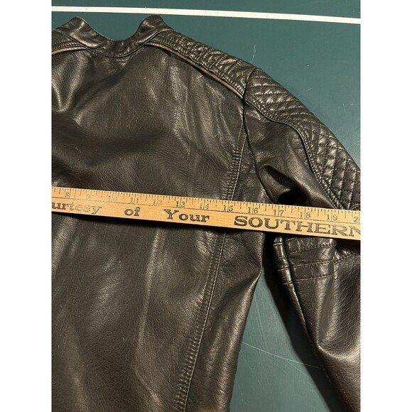 Lika Rulla Collection Kids Youth Faux Leather Jacket Coat Sz 11/12 Zipper Brown - Picture 7 of 7